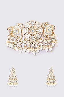 Gold Plated Kundan Choker Necklace Set