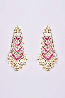 Gold Plated Kundan Polki Dangler Earrings