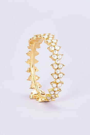 Gold Plated Kundan Bangles (Set of 2)