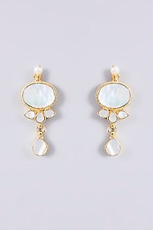 Gold Plated Mother Of Pearl & Semi-precious Stone Choker Necklace Set