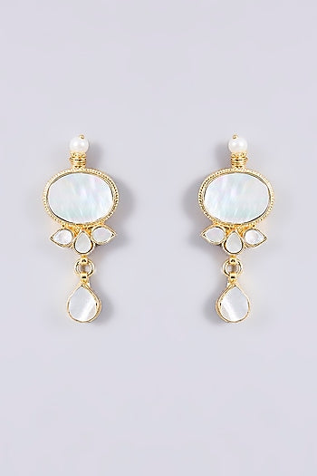 Gold Plated Mother Of Pearl & Semi-precious Stone Choker Necklace Set