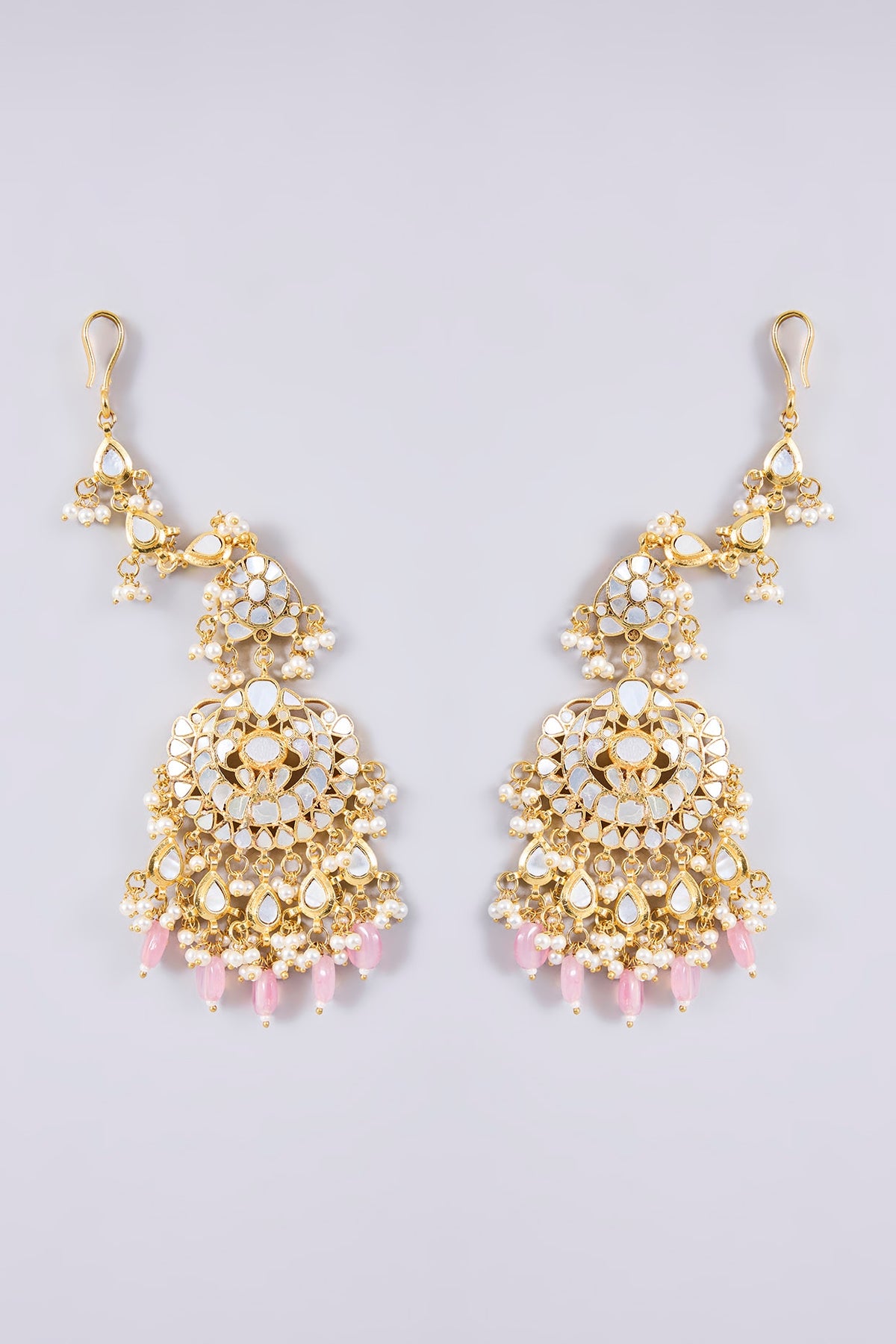 Gold Plated Mother Of Pearl & Semi-precious Stone Choker Necklace Set