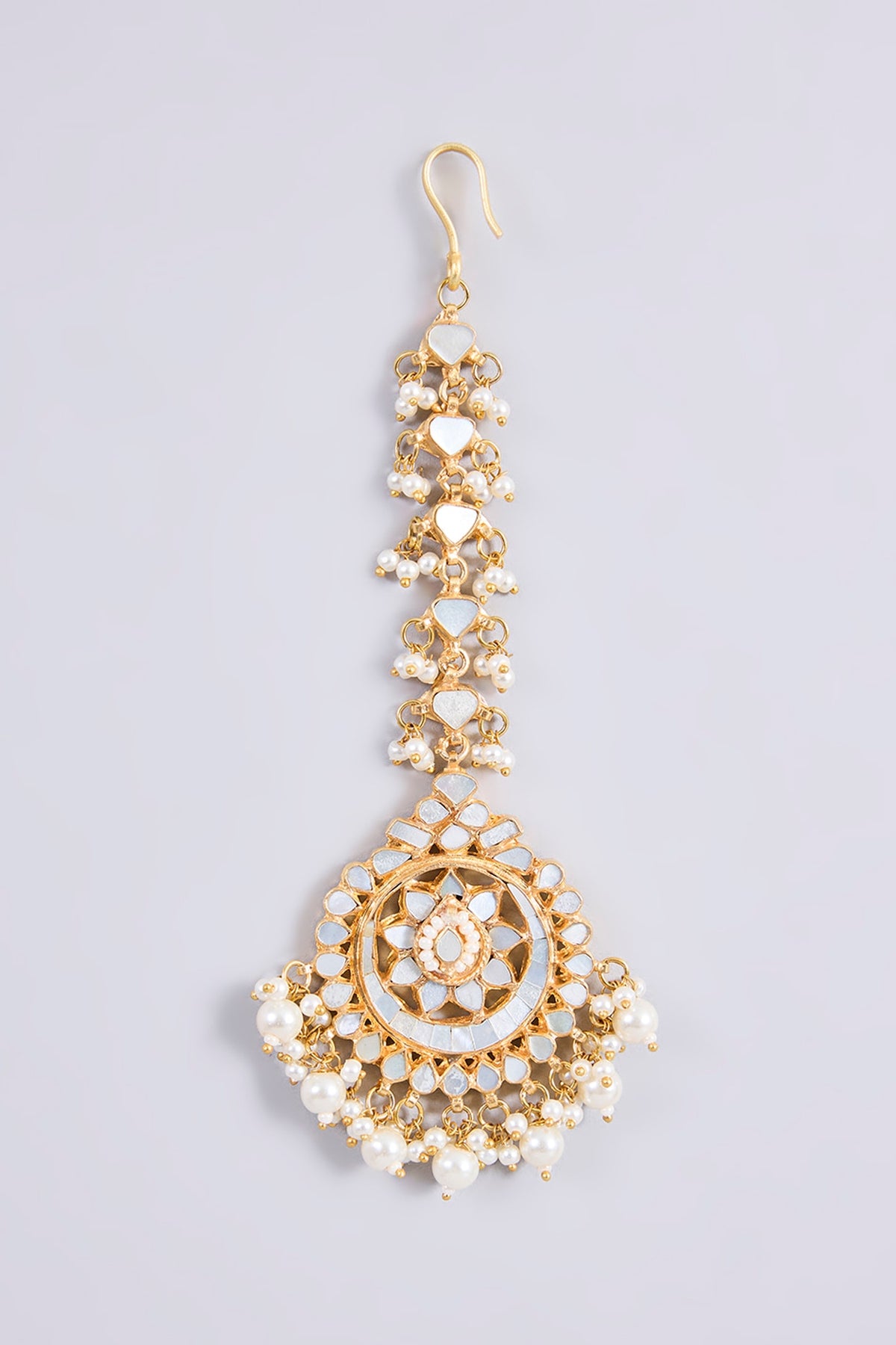 Gold Plated Mother Of Pearl & Semi-precious Stone Choker Necklace Set