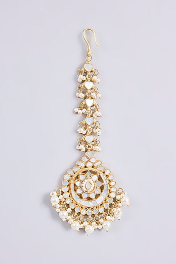 Gold Plated Mother Of Pearl & Semi-precious Stone Choker Necklace Set