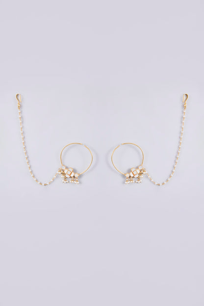 Gold Plated Mother Of Pearl & Semi-precious Stone Choker Necklace Set