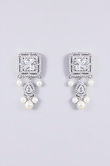 White Finish Zircon Choker Necklace Set