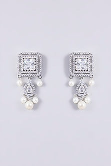 White Finish Zircon Choker Necklace Set