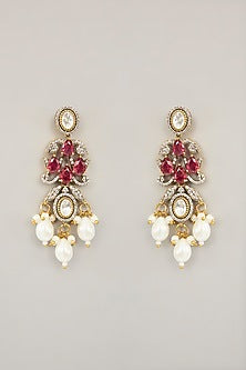 Gold Plated Jadau Faux Polki Necklace Set