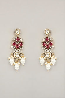 Gold Plated Jadau Faux Polki Necklace Set