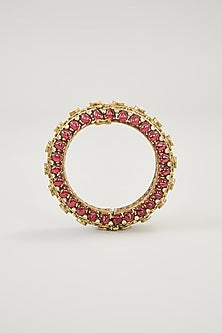 Gold Plated Jadau Faux Polki Bangles (Set Of 2)