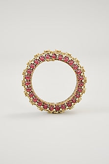 Gold Plated Jadau Faux Polki Bangles (Set Of 2)