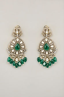 Gold Plated Jadau Faux Polki Dangler Earrings