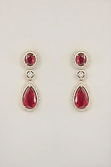 Gold Plated Jadau Faux Polki Pendant Necklace Set