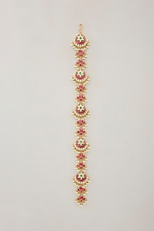 Gold Plated Jadau Kundan Polki Braid Pin
