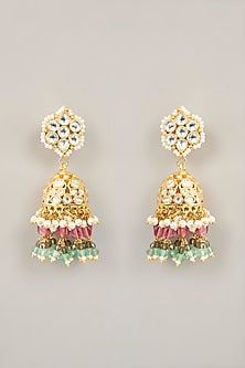 Gold Plated Jadau Kundan Polki Necklace Set