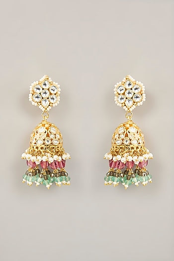 Gold Plated Jadau Kundan Polki Necklace Set