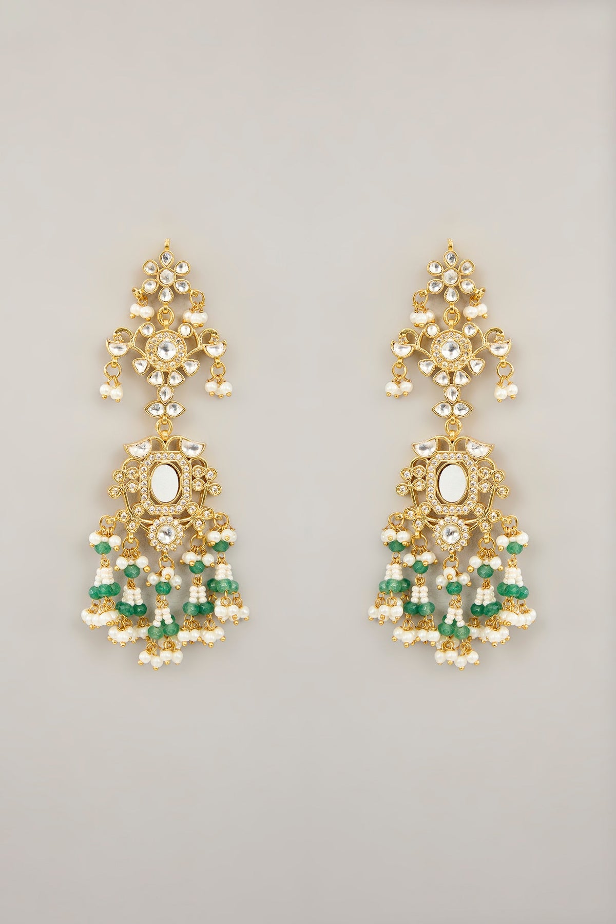 Gold Plated Mother Of Pearl & Natural Gemstone Necklace Set