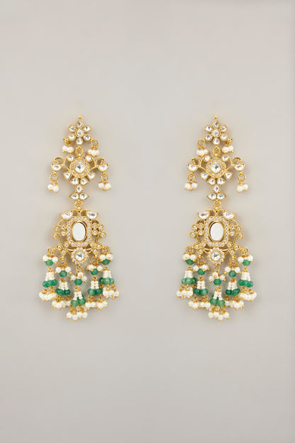 Gold Plated Mother Of Pearl & Natural Gemstone Necklace Set