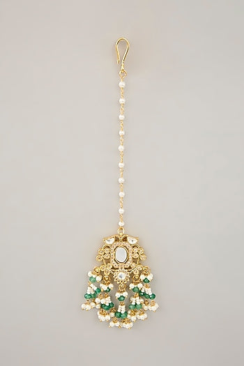 Gold Plated Mother Of Pearl & Natural Gemstone Necklace Set