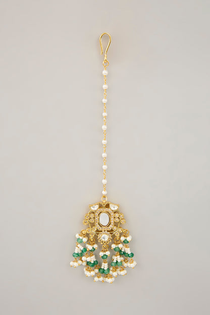 Gold Plated Mother Of Pearl & Natural Gemstone Necklace Set