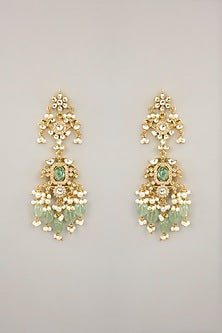 Gold Plated Jadau Kundan Polki & Natural Gemstone Necklace Set