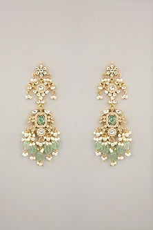 Gold Plated Jadau Kundan Polki & Natural Gemstone Necklace Set