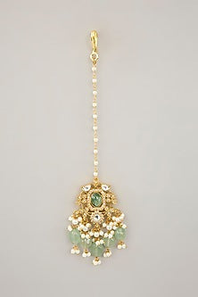 Gold Plated Jadau Kundan Polki & Natural Gemstone Necklace Set