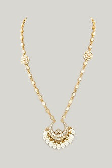 Gold Plated Mother Of Pearl & Natural Gemstone Long Necklace