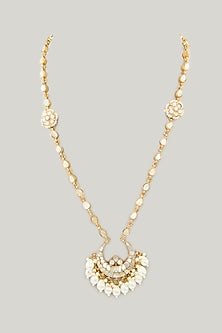 Gold Plated Mother Of Pearl & Natural Gemstone Long Necklace