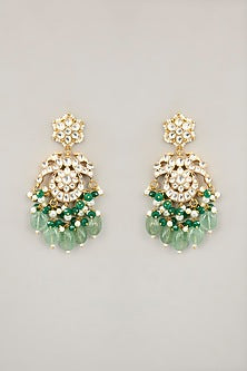 Gold Plated Jadau Kundan Polki & Natural Gemstone Necklace Set