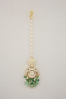 Gold Plated Jadau Kundan Polki & Natural Gemstone Necklace Set