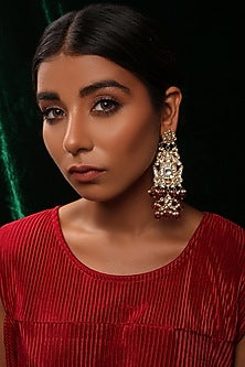 Gold Plated Semi Precious Stones Earrings