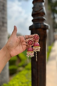Gold Plated Kundan & Natural Stones Earrings