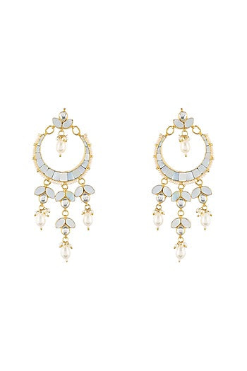 Gold Plated Mother Of Pearl Earrings
