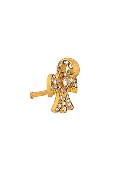 Gold Plated Kundan Polki & Natural Stones Ring
