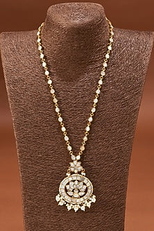 Gold Plated Kundan Polki Long Necklace
