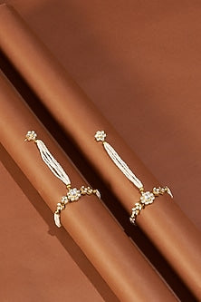 Gold Plated Kundan Polki Hathphool