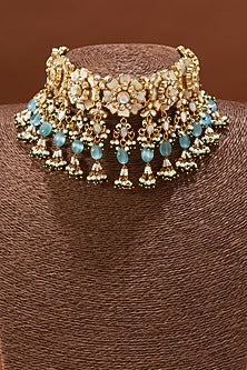 Gold Plated Mother Of Pearls Necklace Set