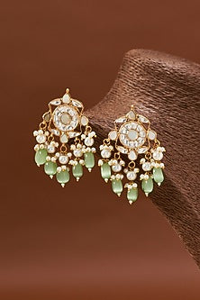 Gold Plated Necklace Set With Kundan