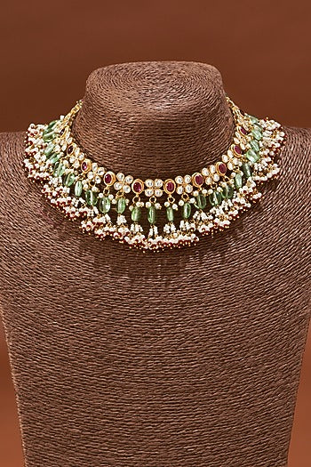 Gold Plated Kundan Choker Necklace Set