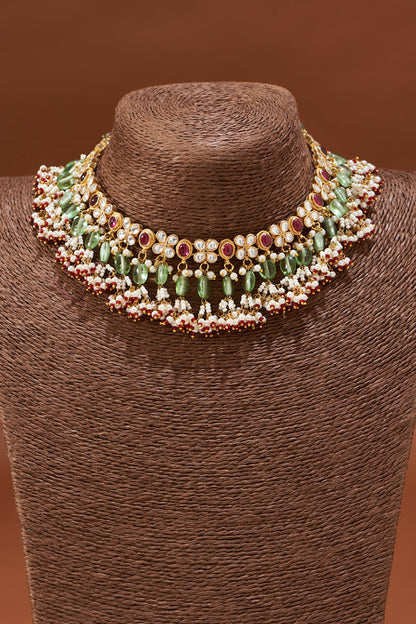 Gold Plated Kundan Choker Necklace Set