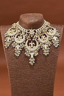 Gold Plated Choker Necklace With Kundan