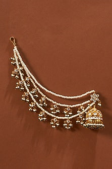 Gold Plated Dangler Earrings With Gemstones