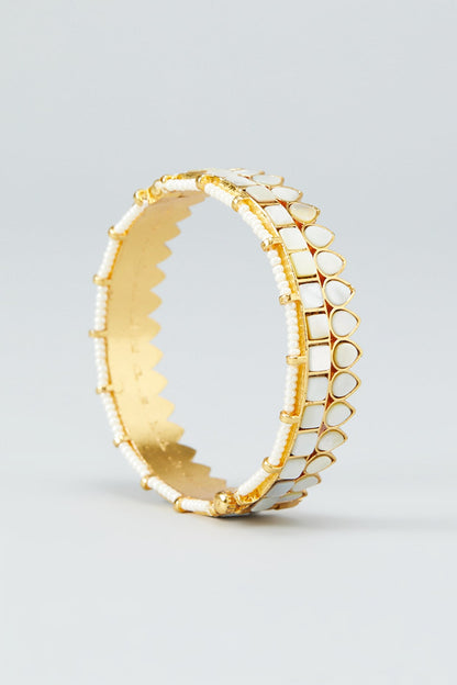 Gold Plated Mother Of Pearl Bangles (Set of 2)