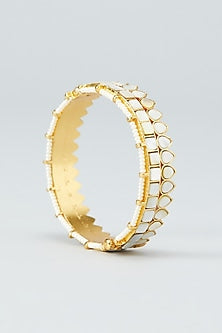 Gold Plated Mother Of Pearl Bangles (Set of 2)