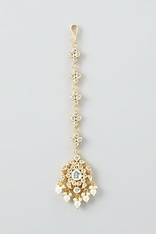 Gold Plated Choker Necklace Set With Kundan Stones