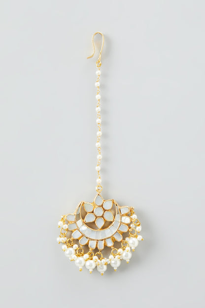 Gold Plated Kundan & Pearls Necklace Set