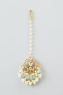 Gold Plated Kundan Choker Necklace Set In Copper