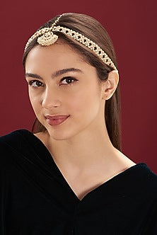 Gold Plated Kundan Polki Mathapatti