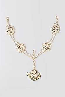 Gold Plated Kundan Polki Headband